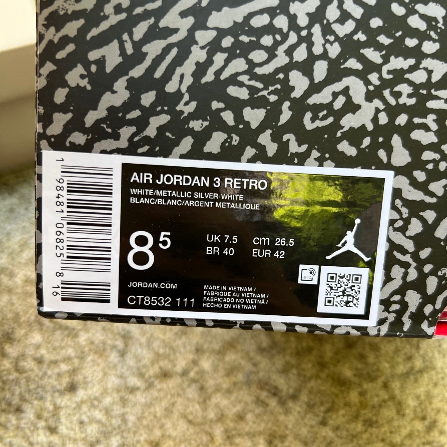 Air Jordan 3 Retro "Pure Money" CT8532-111 - Nike x Jordan