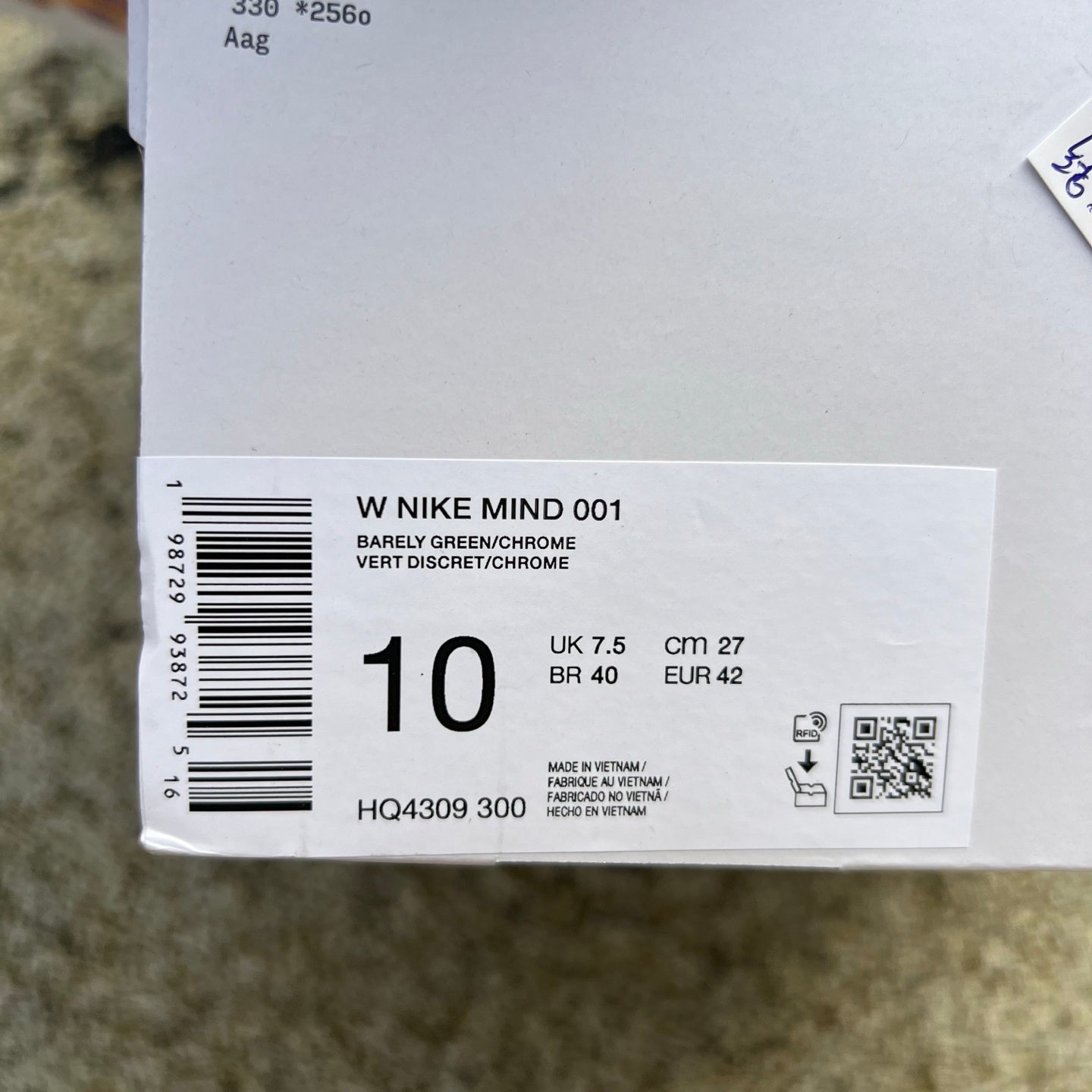 Nike x Jordan Mind 001 Slide in Barely Green, showing the sporty slip-on sandal with Nike branding and a comfortable design.
