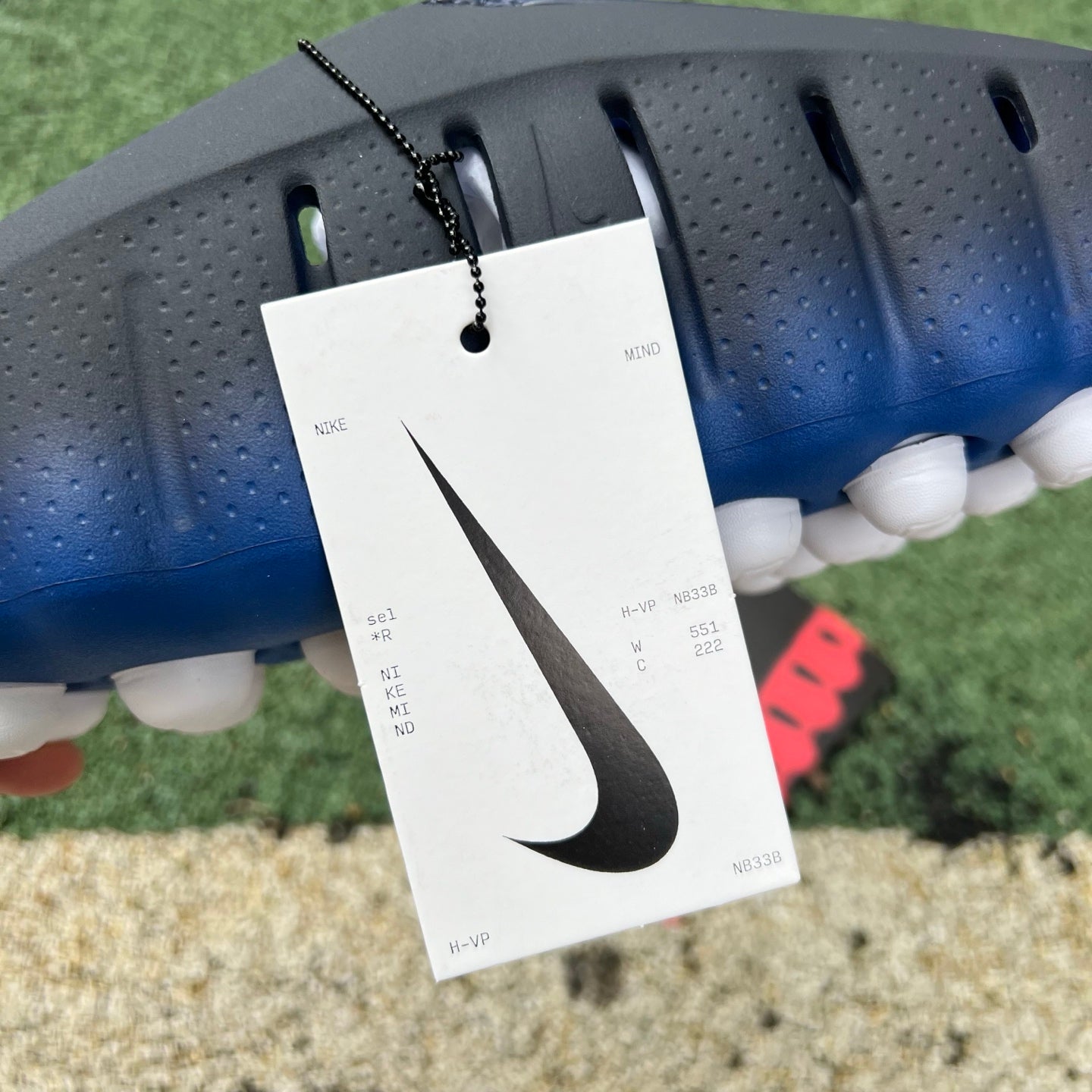 Nike x Jordan Mind 001 slide in blackened blue and game royal, featuring a comfortable slip-on design and branded logo.