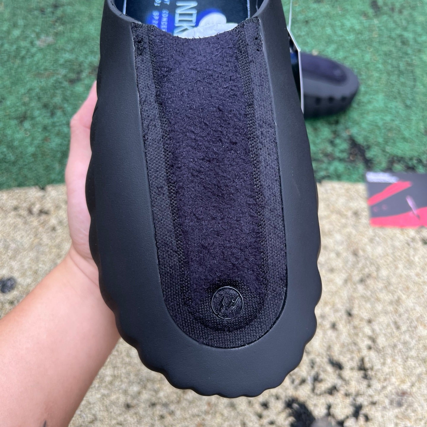 Nike x Jordan Mind 001 Slide in black with Nike and Jordan branding, featuring a comfortable slip-on design and textured sole.