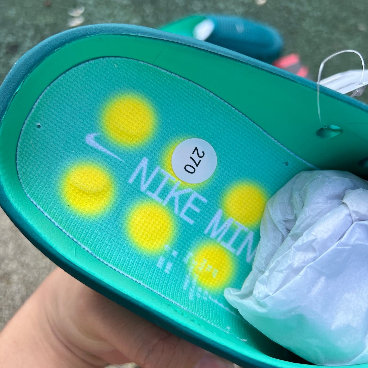 Nike x Jordan Mind 001 slide in Geode Teal with Light Menta colorway, featuring comfortable slide design and branded logo.
