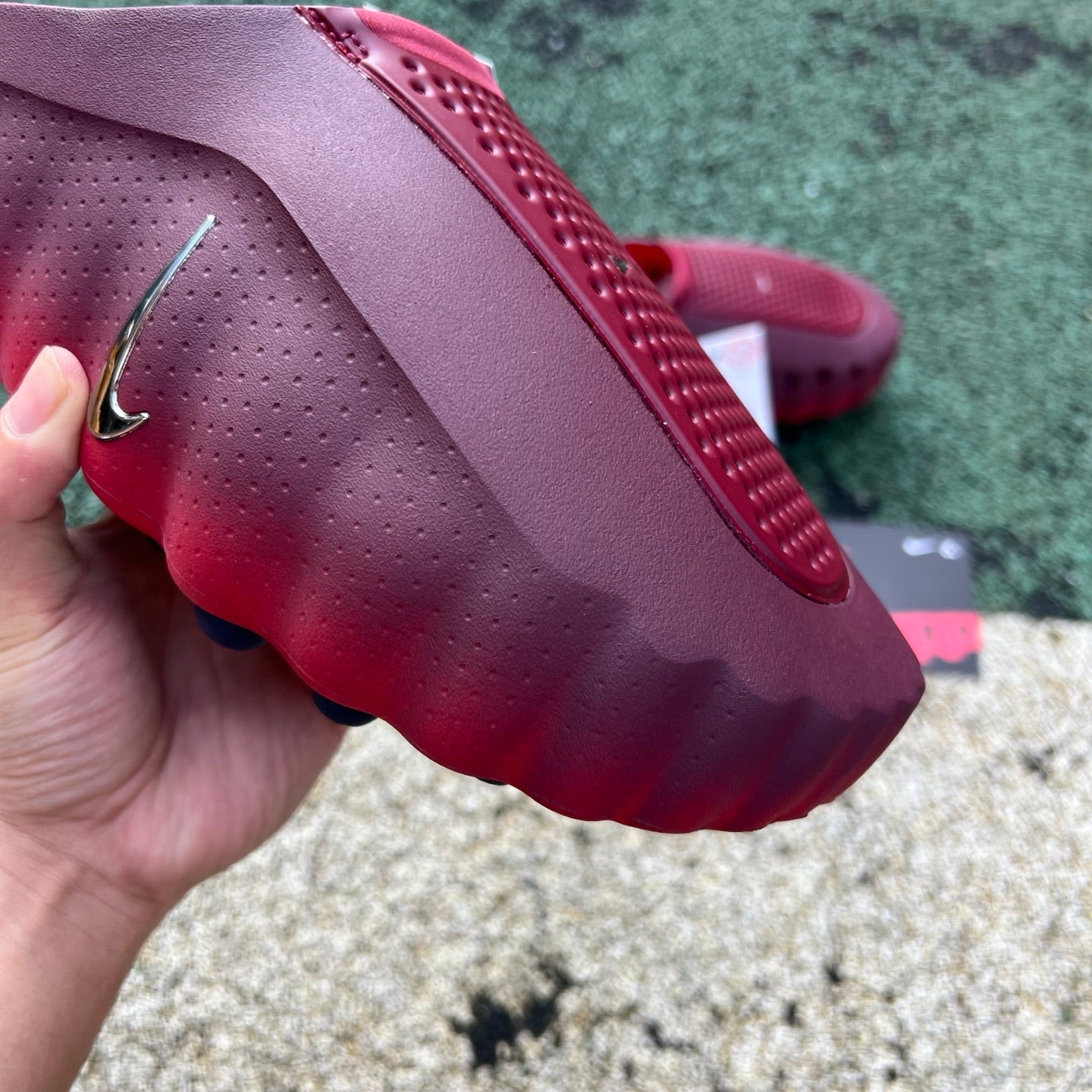 Nike x Jordan Mind 001 Slide in Team Red and University Red with Nike branding and cushioned sole for comfortable wear