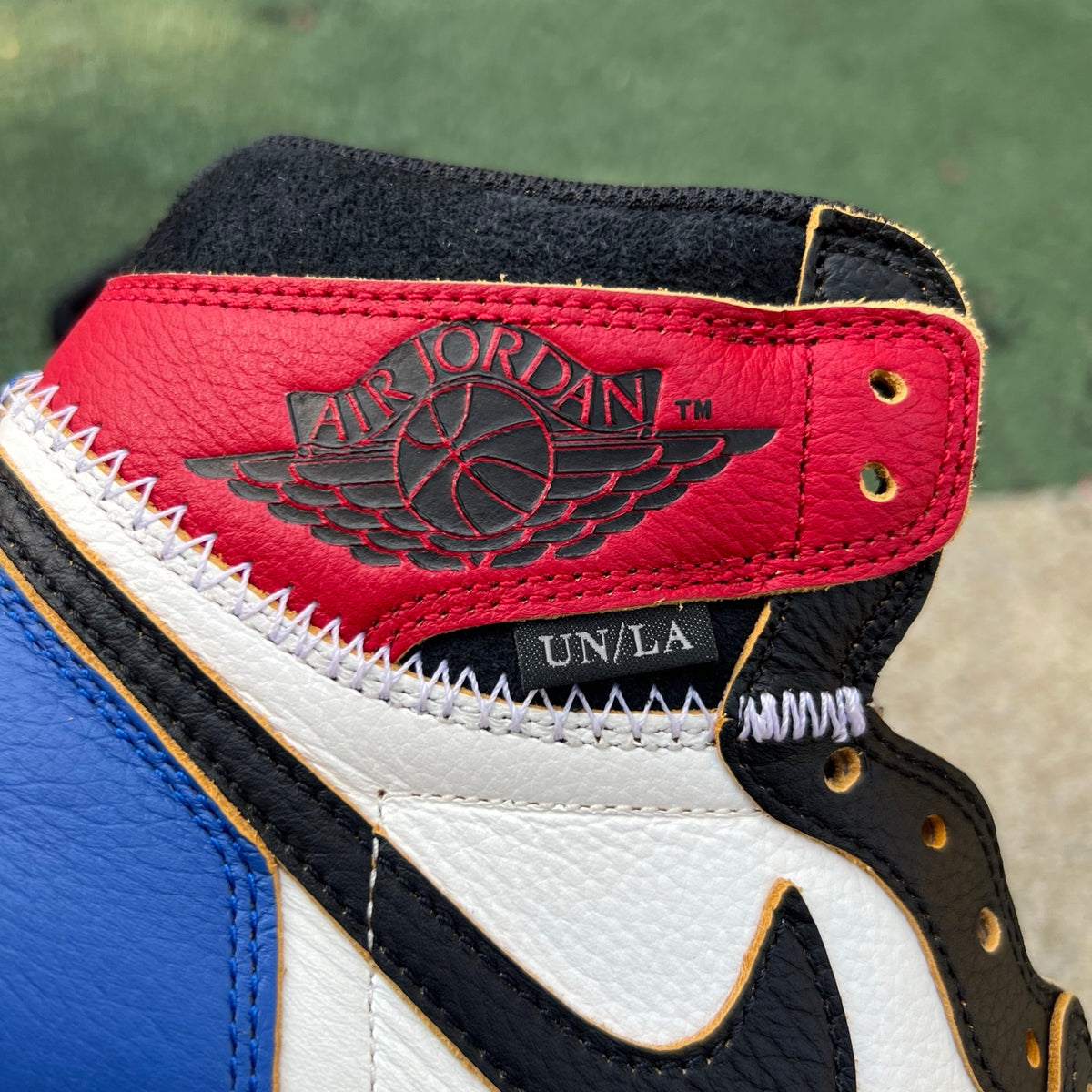Nike Air Jordan 1 Retro High OG SP Fragment x Union LA sneakers in Varsity Red and Sport Royal with white accents