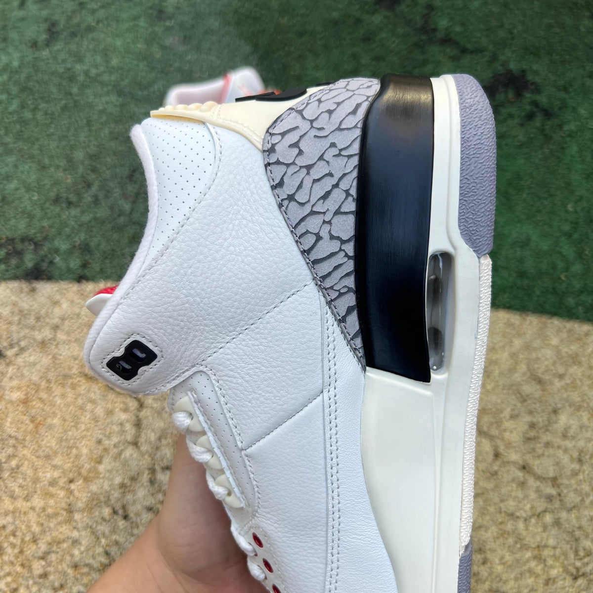 Nike Air Jordan 3 Retro White Cement Reimagined kids' basketball shoes showcasing white leather, grey accents, and signature design details.