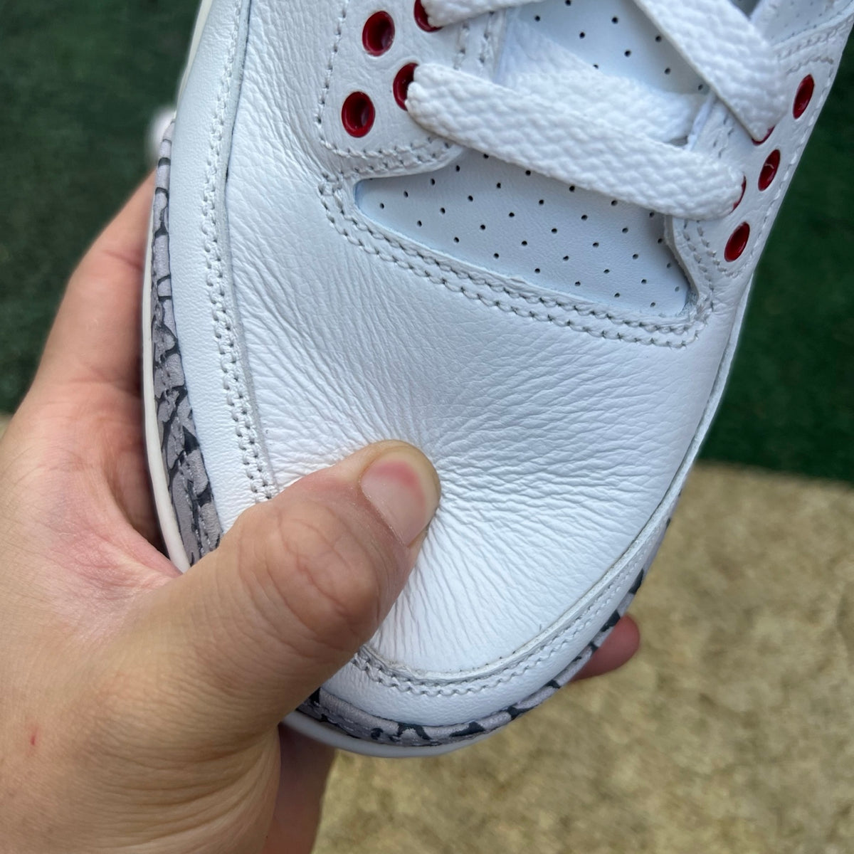 Nike Air Jordan 3 Retro White Cement Reimagined kids' sneakers featuring white leather, gray accents, and signature Nike Jordan design