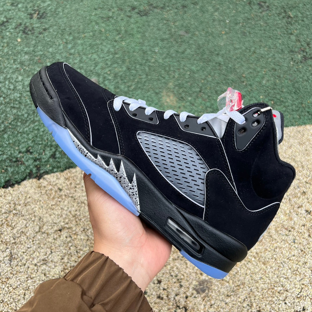 Nike Air Jordan 5 Retro OG black metallic sneakers, featuring a sleek design and iconic style from the Nike x Jordan collection.