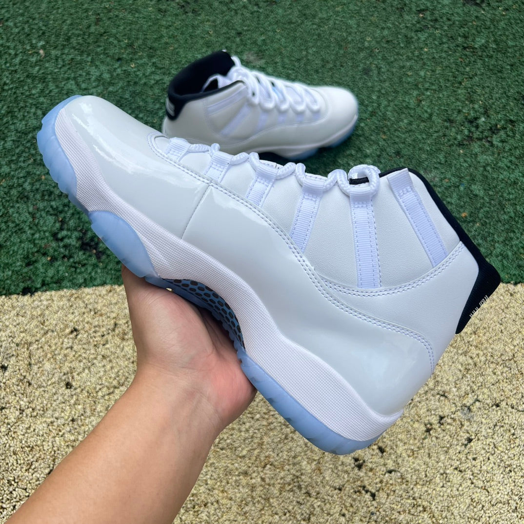 Nike Air Jordan 11 Retro Legend Blue sneakers in white and blue with patent leather and translucent outsole