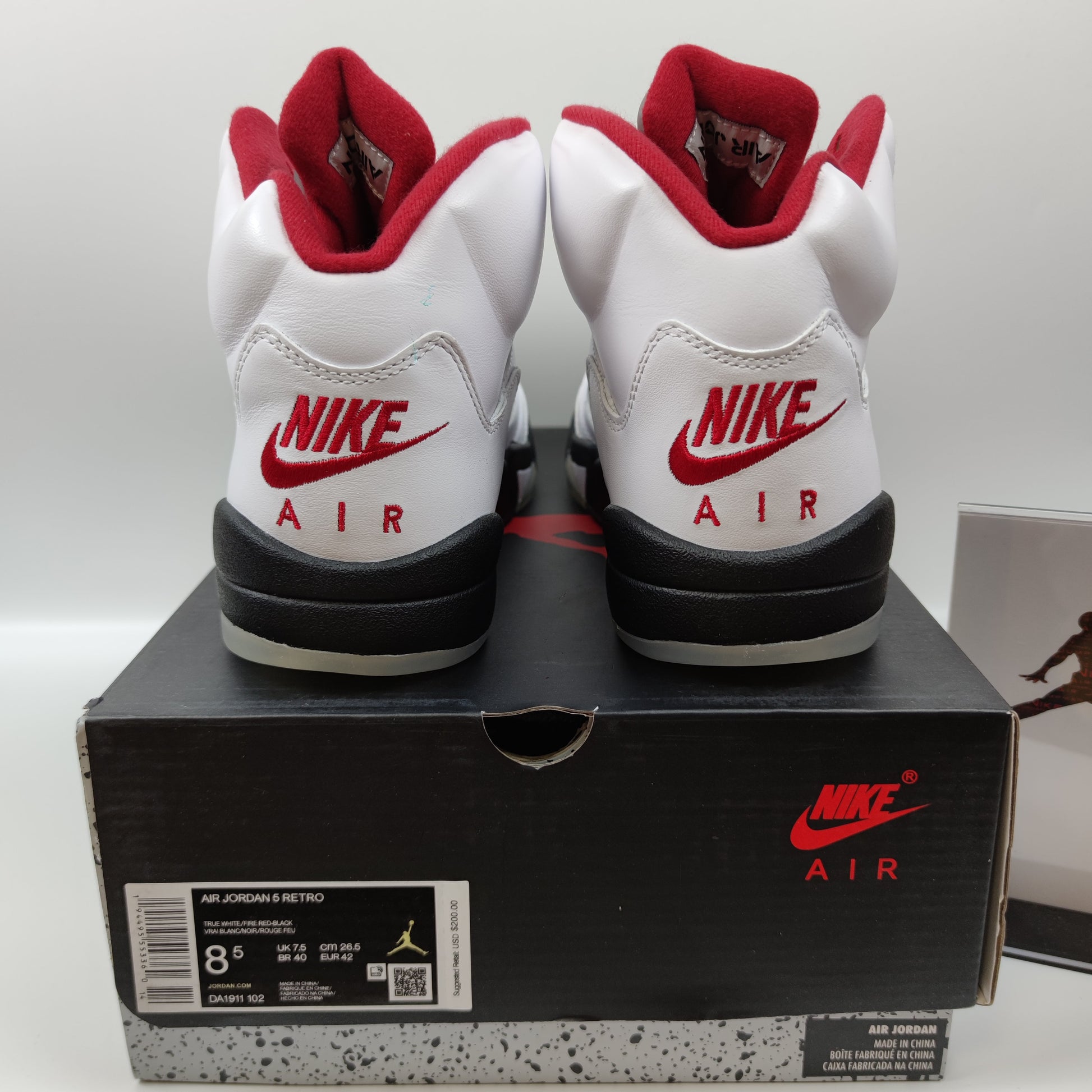 Air Jordan 5 Retro "Fire Red" DA1911-102 - Nike x Jordan