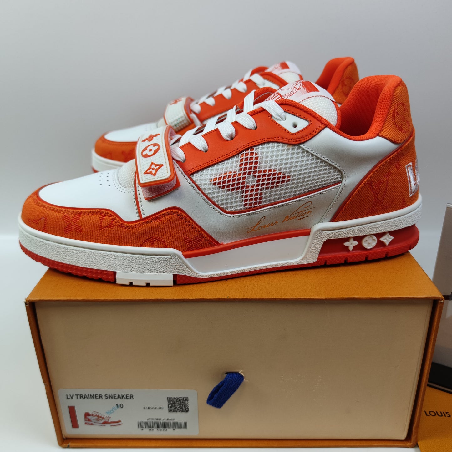 Louis Vuitton Trainer Monogram Denim Orange 1A9ZBI - Nike x Jordan