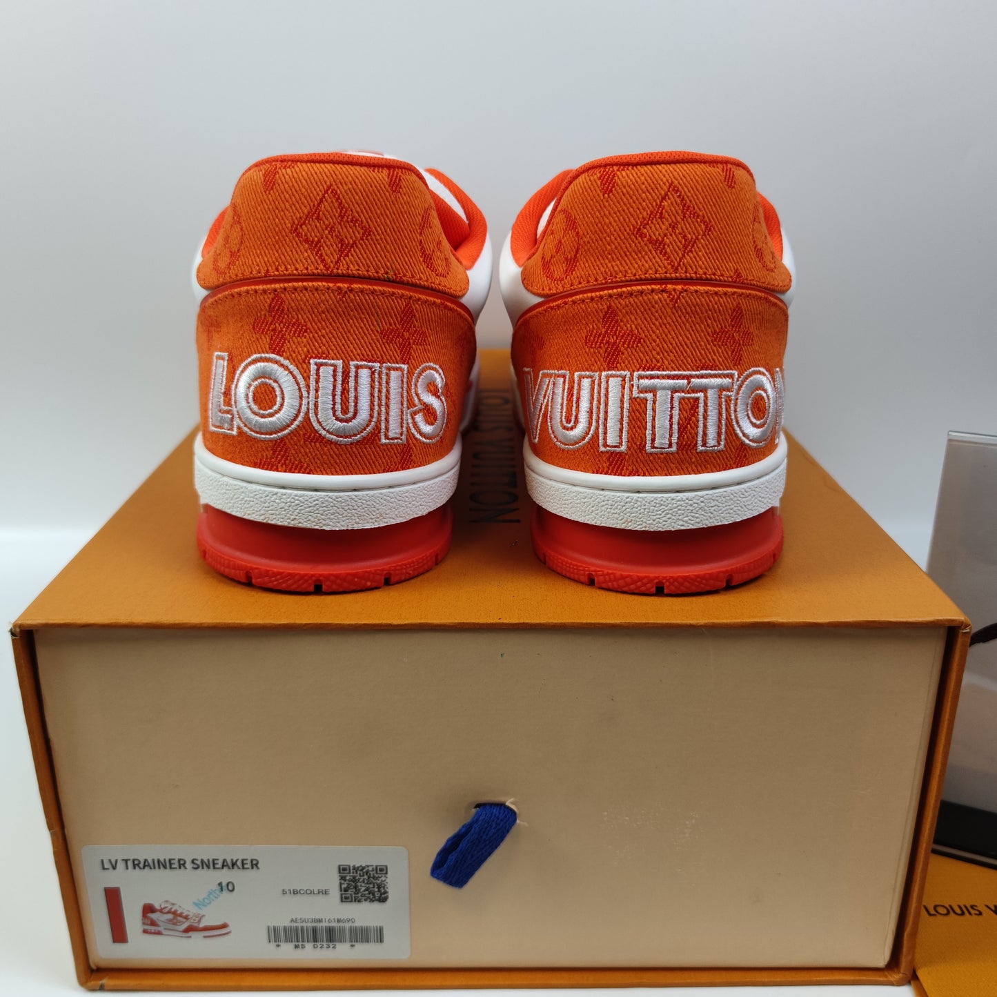 Louis Vuitton Trainer Monogram Denim Orange 1A9ZBI - Nike x Jordan