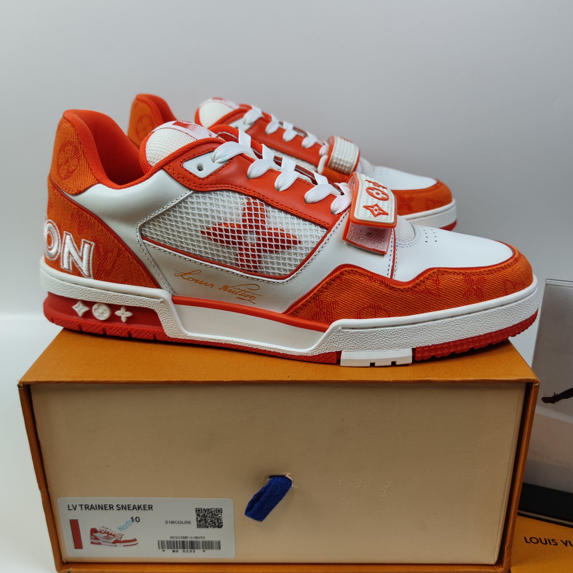 Louis Vuitton Trainer Monogram Denim Orange 1A9ZBI - Nike x Jordan
