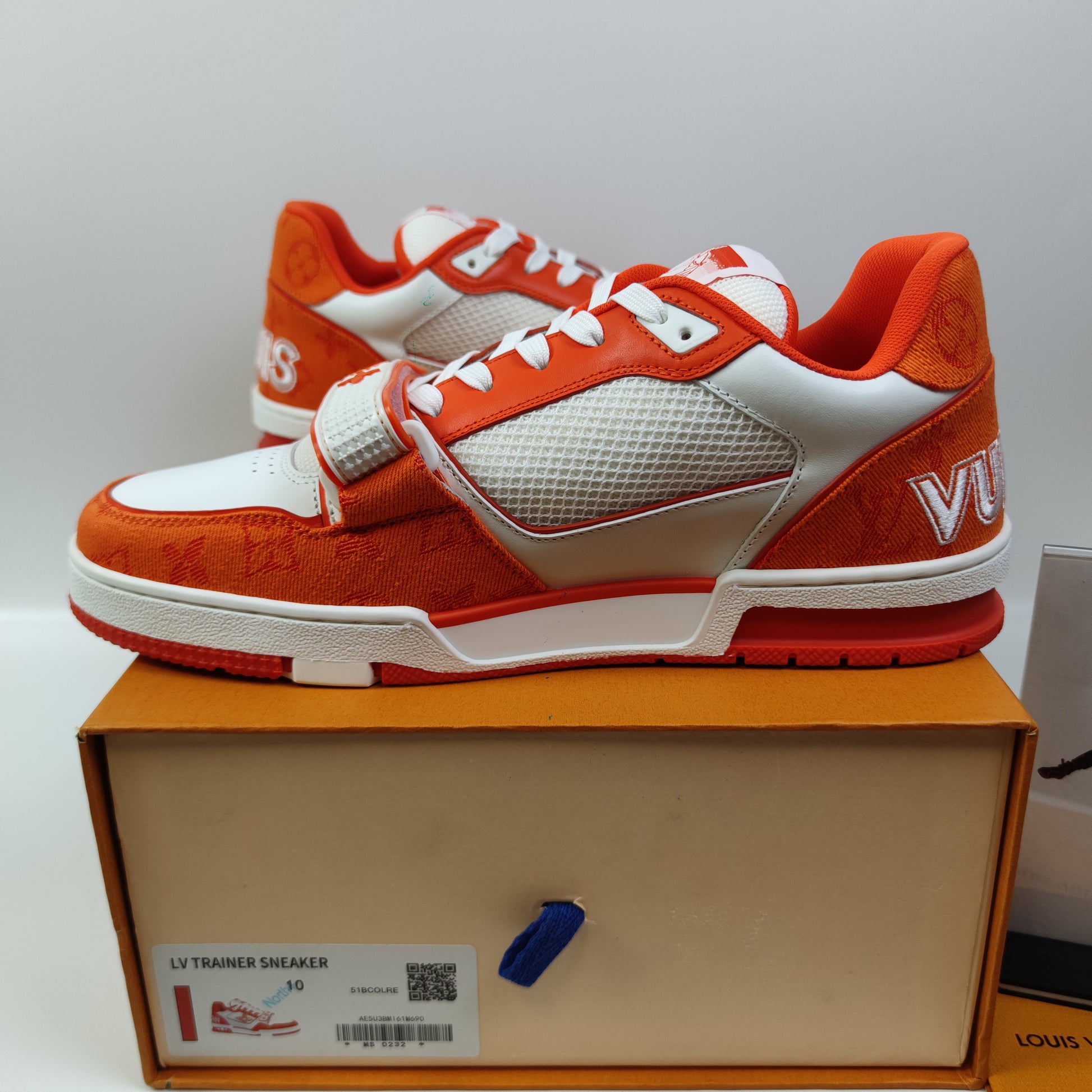 Louis Vuitton Trainer Monogram Denim Orange 1A9ZBI - Nike x Jordan