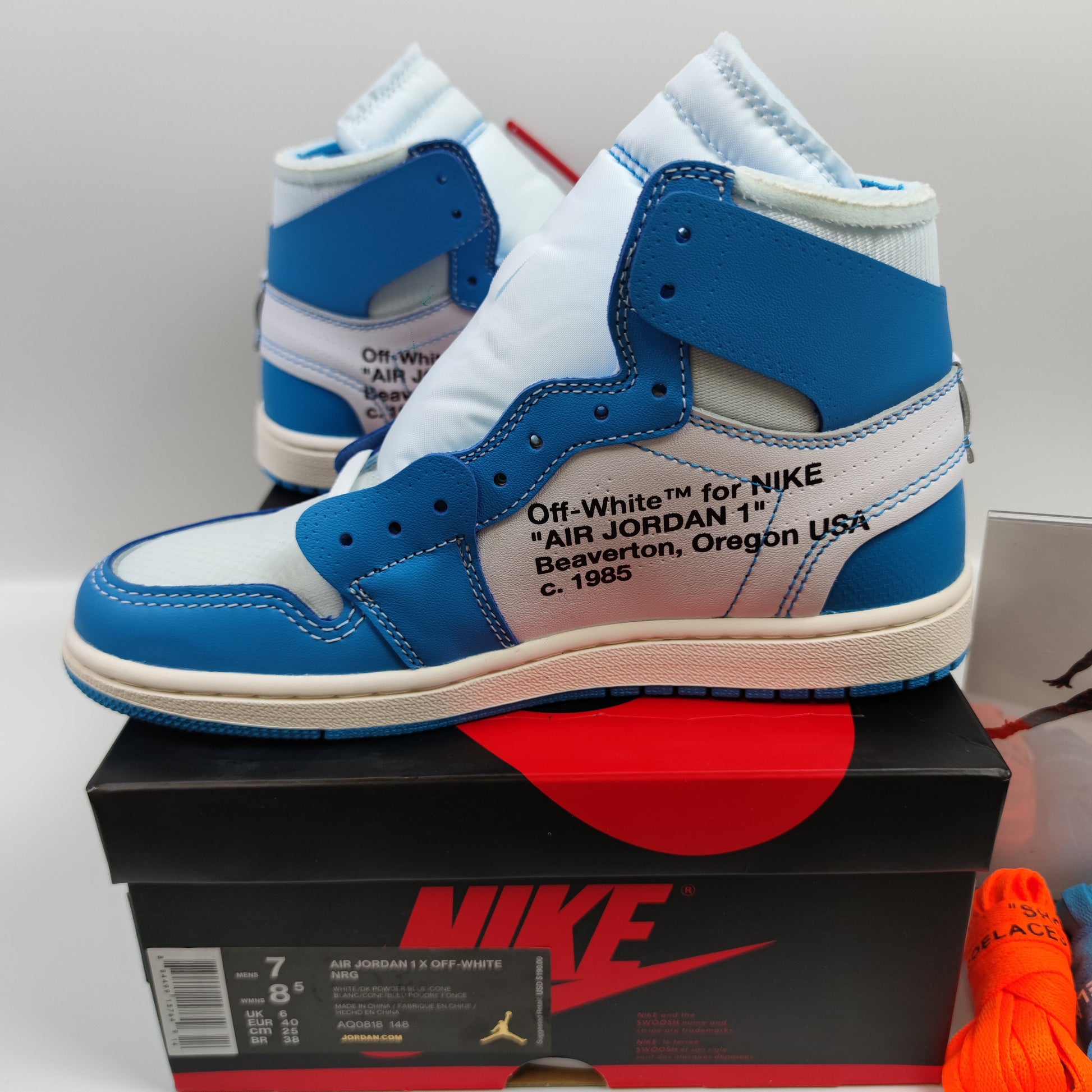 Off-White x Air Jordan 1 Retro High OG "UNC" AQ0818-148 - Nike x Jordan